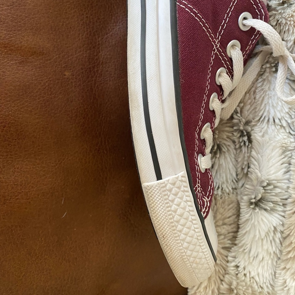 Converse Burgundy and Plaid Shoes - Picture 8 of 11